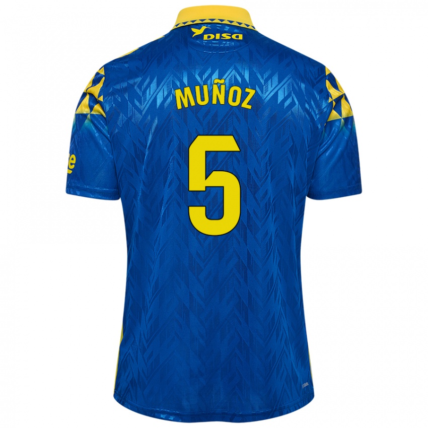 Homem Camisola Javi Muñoz #5 Amarelo Azul Alternativa 2024/25 Camisa Brasil