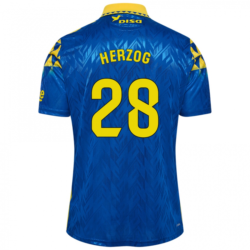 Homem Camisola Juanma Herzog #28 Amarelo Azul Alternativa 2024/25 Camisa Brasil