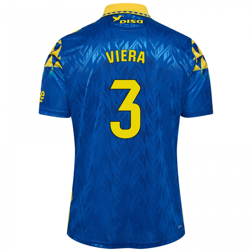 Homem Camisola Óliver Viera #3 Amarelo Azul Alternativa 2024/25 Camisa Brasil