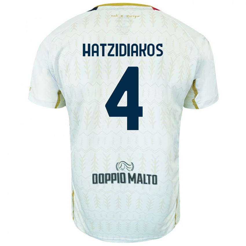 Homem Camisola Pantelis Hatzidiakos #4 Branco Alternativa 2024/25 Camisa Brasil