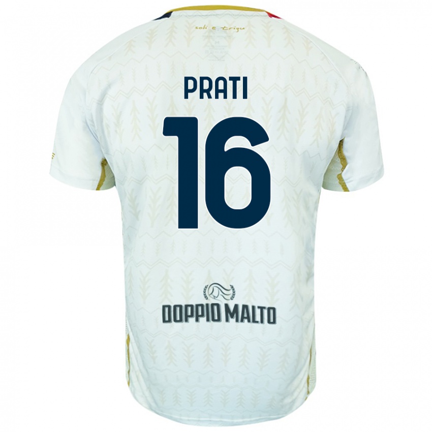 Homem Camisola Matteo Prati #16 Branco Alternativa 2024/25 Camisa Brasil