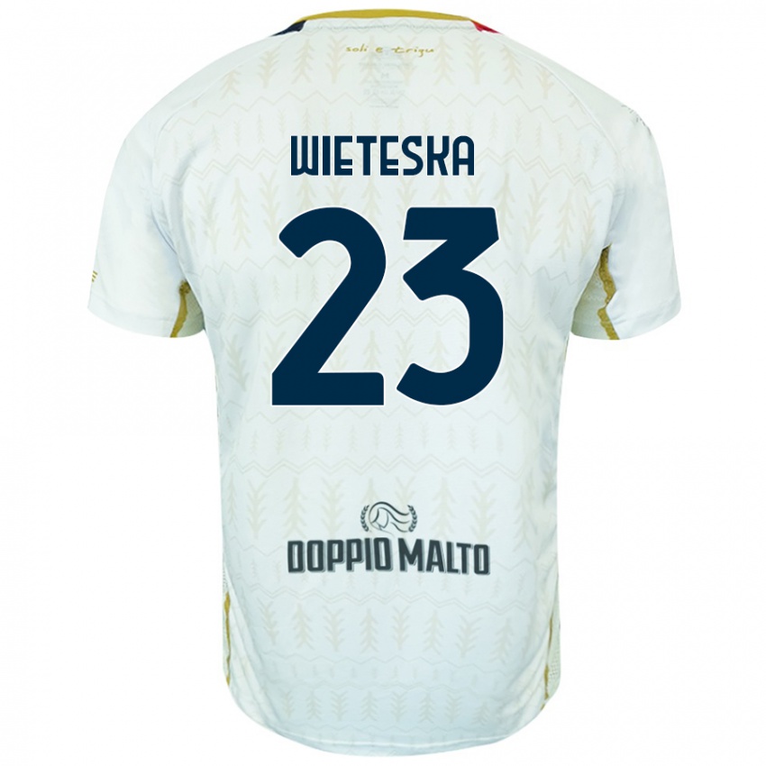 Homem Camisola Mateusz Wieteska #23 Branco Alternativa 2024/25 Camisa Brasil