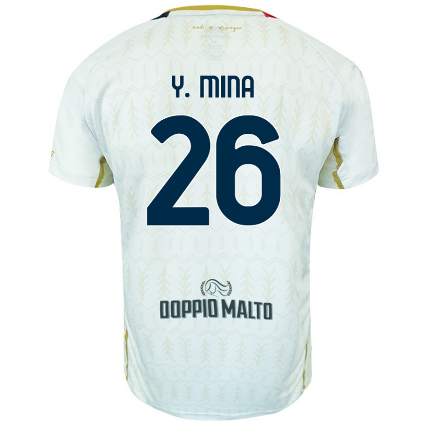 Homem Camisola Yerry Mina #26 Branco Alternativa 2024/25 Camisa Brasil