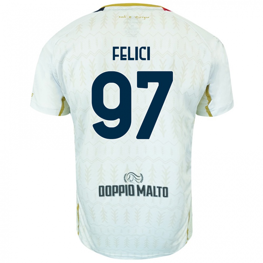 Homem Camisola Mattia Felici #97 Branco Alternativa 2024/25 Camisa Brasil