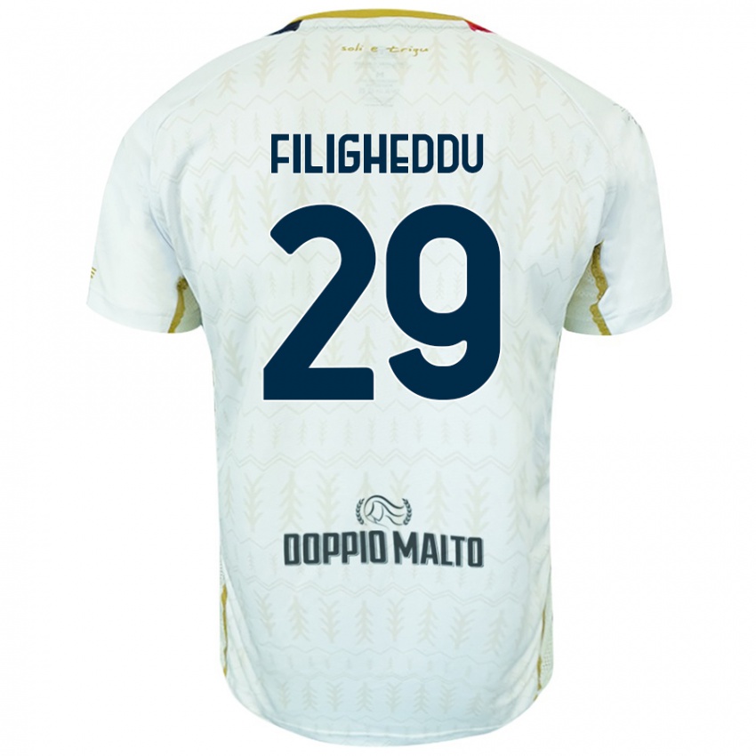 Homem Camisola Daniele Filigheddu #29 Branco Alternativa 2024/25 Camisa Brasil