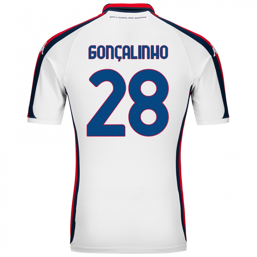 Homem Camisola João Gonçalinho #28 Branco Alternativa 2024/25 Camisa Brasil