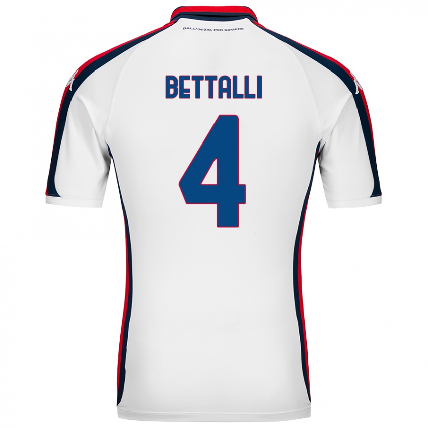 Homem Camisola Giorgia Bettalli #4 Branco Alternativa 2024/25 Camisa Brasil