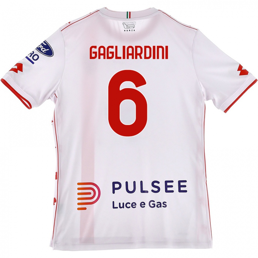 Homem Camisola Roberto Gagliardini #6 Branco Vermelho Alternativa 2024/25 Camisa Brasil