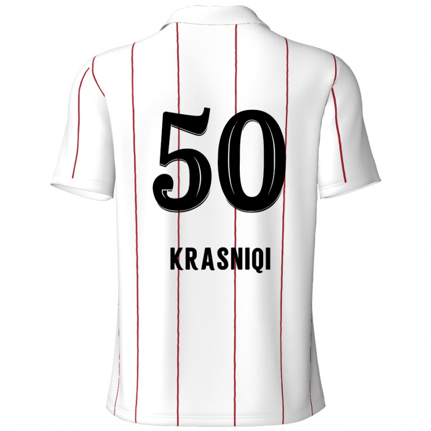 Homem Camisola Laurit Krasniqi #50 Preto Branco Alternativa 2024/25 Camisa Brasil