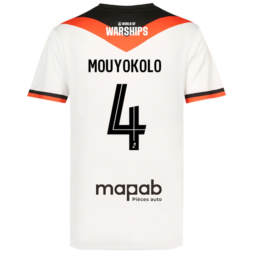 Homem Camisola Loris Mouyokolo #4 Branco Alternativa 2024/25 Camisa Brasil