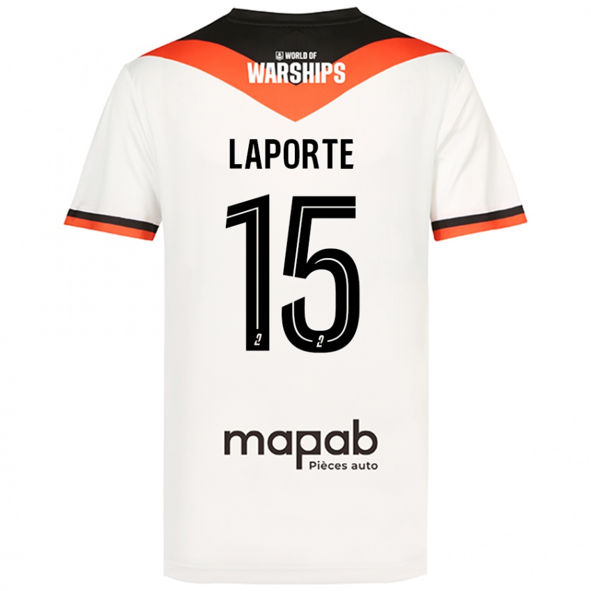 Homem Camisola Julien Laporte #15 Branco Alternativa 2024/25 Camisa Brasil