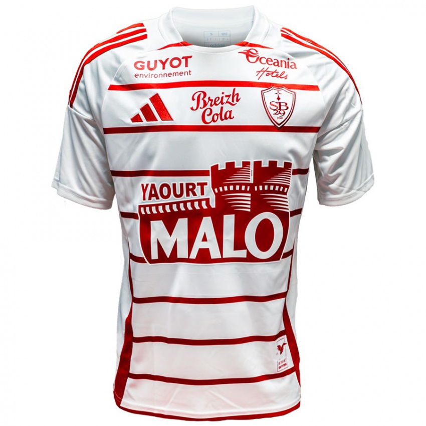 Homem Camisola Raphaël Le Guen #0 Vermelho Branco Alternativa 2024/25 Camisa Brasil