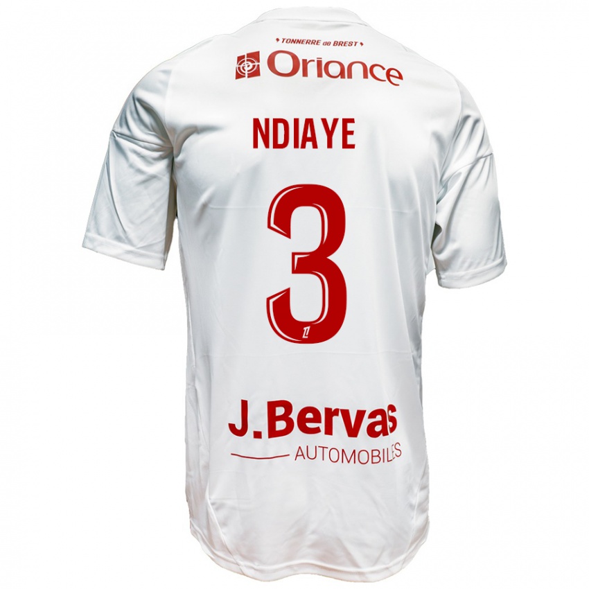 Homem Camisola Abdoulaye Ndiaye #3 Vermelho Branco Alternativa 2024/25 Camisa Brasil