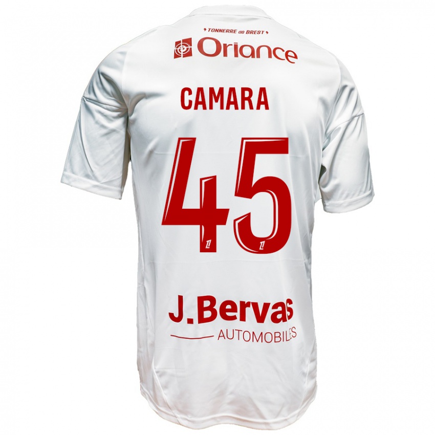 Homem Camisola Mahdi Camara #45 Vermelho Branco Alternativa 2024/25 Camisa Brasil