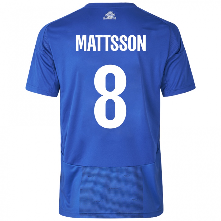 Homem Camisola Magnus Mattsson #8 Azul Branco Alternativa 2024/25 Camisa Brasil