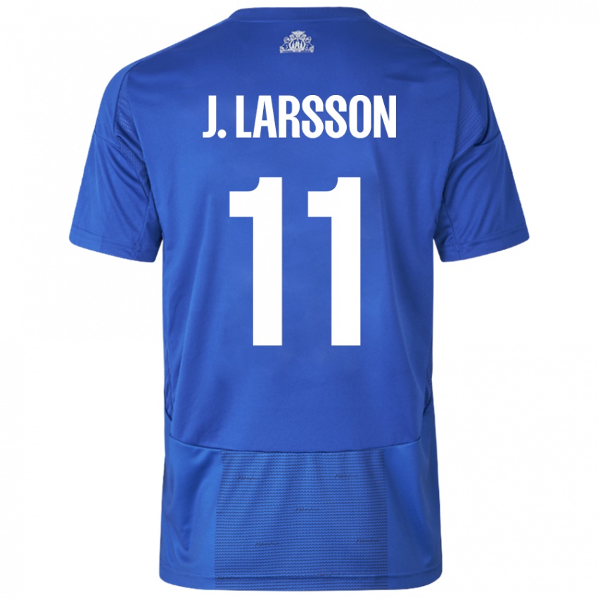 Homem Camisola Jordan Larsson #11 Azul Branco Alternativa 2024/25 Camisa Brasil