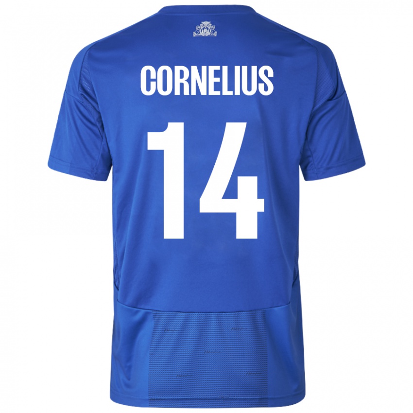 Homem Camisola Andreas Cornelius #14 Azul Branco Alternativa 2024/25 Camisa Brasil