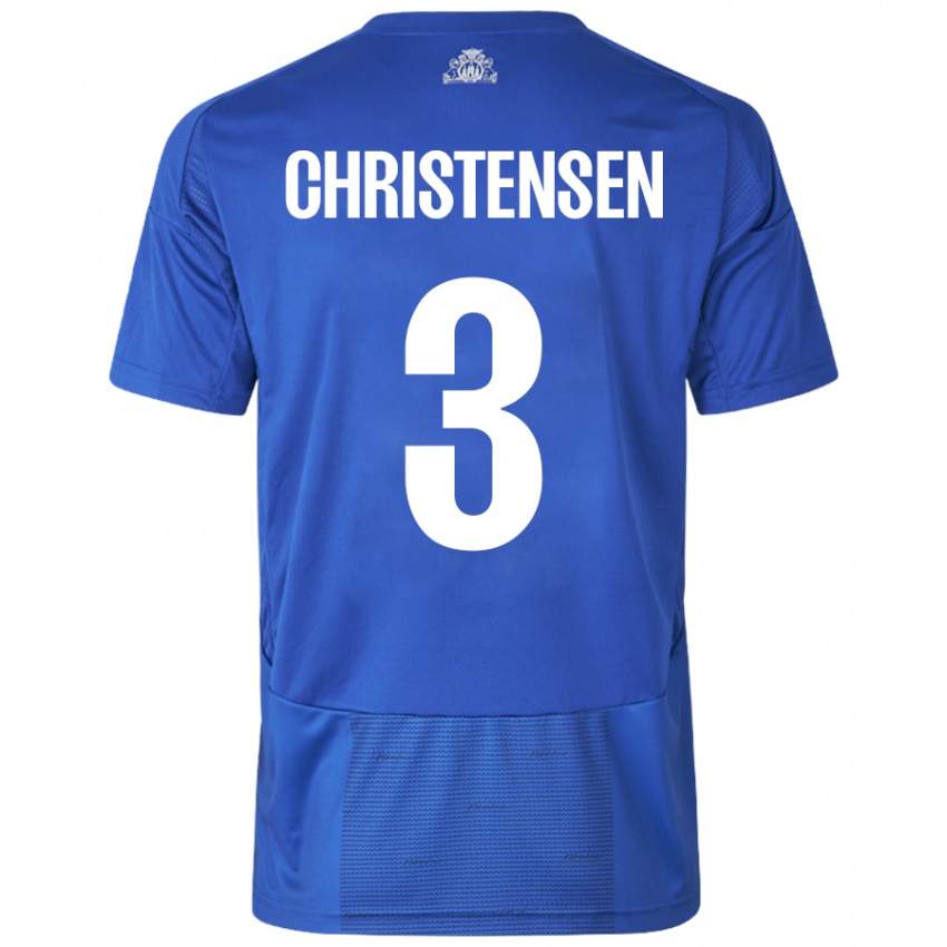 Homem Camisola Sebastian Christensen #3 Azul Branco Alternativa 2024/25 Camisa Brasil