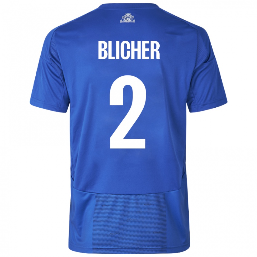 Homem Camisola Nicolai Blicher #2 Azul Branco Alternativa 2024/25 Camisa Brasil