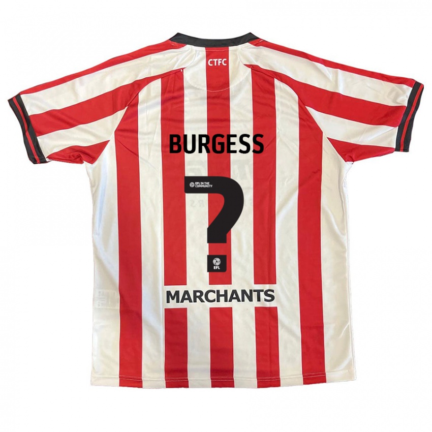 Mulher Camisola Bradley Burgess #0 Vermelho Branco Principal 2024/25 Camisa Brasil