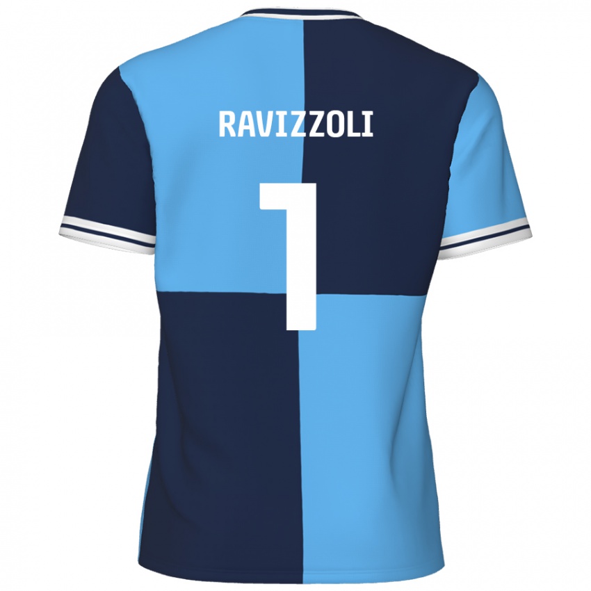 Mulher Camisola Franco Ravizzoli #1 Azul Céu Azul Escuro Principal 2024/25 Camisa Brasil