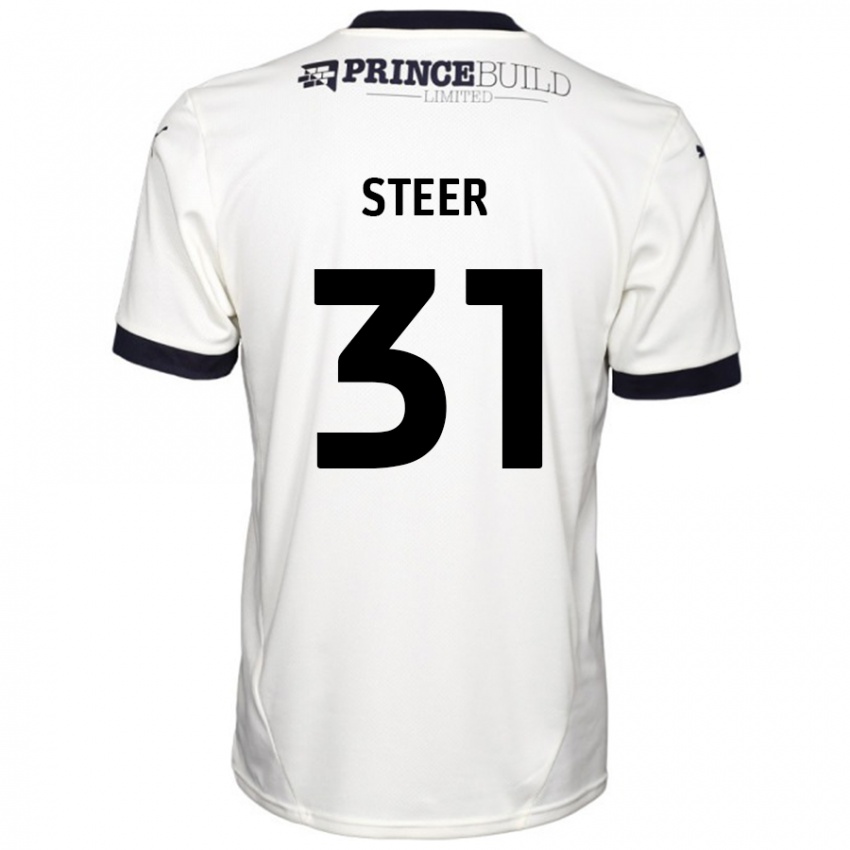 Mulher Camisola Jed Steer #31 Fora De Branco Preto Alternativa 2024/25 Camisa Brasil