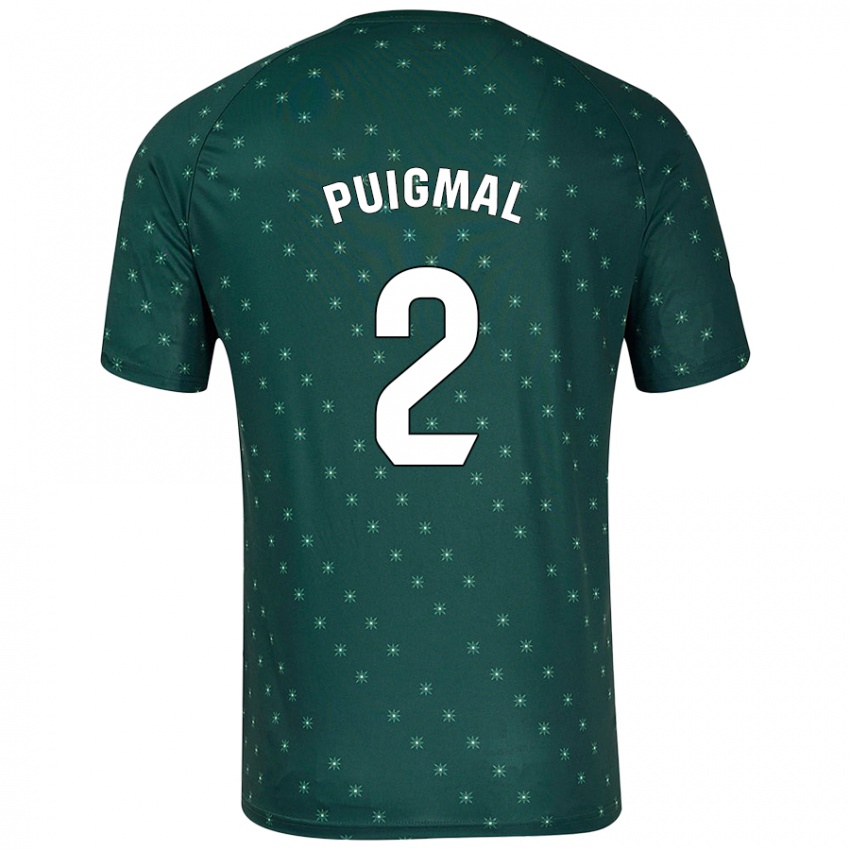 Mulher Camisola Arnau Puigmal #2 Verde Escuro Alternativa 2024/25 Camisa Brasil