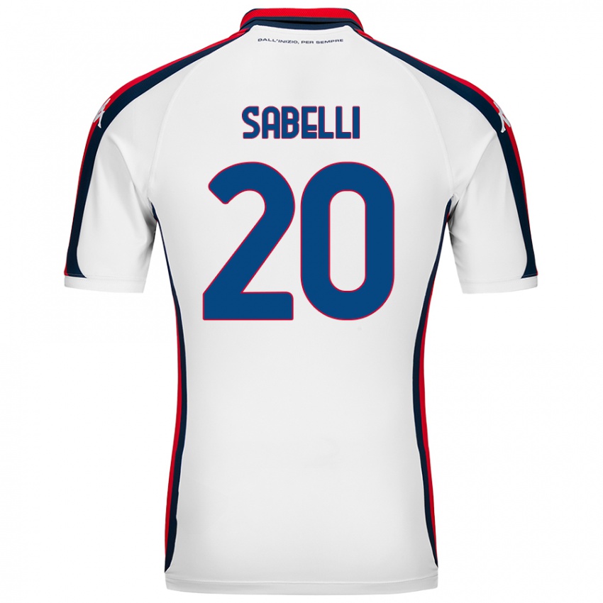 Mulher Camisola Stefano Sabelli #20 Branco Alternativa 2024/25 Camisa Brasil