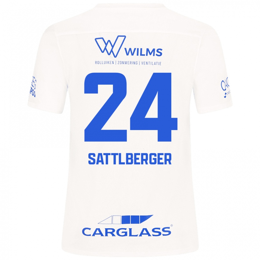 Mulher Camisola Nikolas Sattlberger #24 Branco Alternativa 2024/25 Camisa Brasil