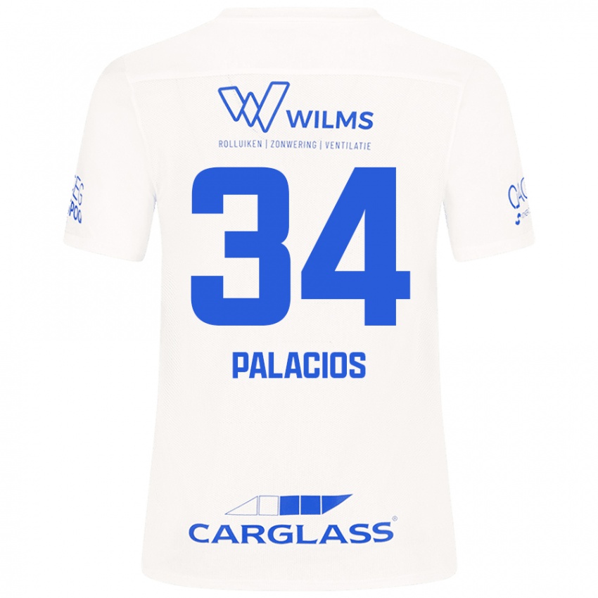 Mulher Camisola Adrián Palacios #34 Branco Alternativa 2024/25 Camisa Brasil