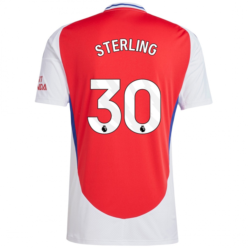 Criança Camisola Raheem Sterling #30 Vermelho Branco Principal 2024/25 Camisa Brasil