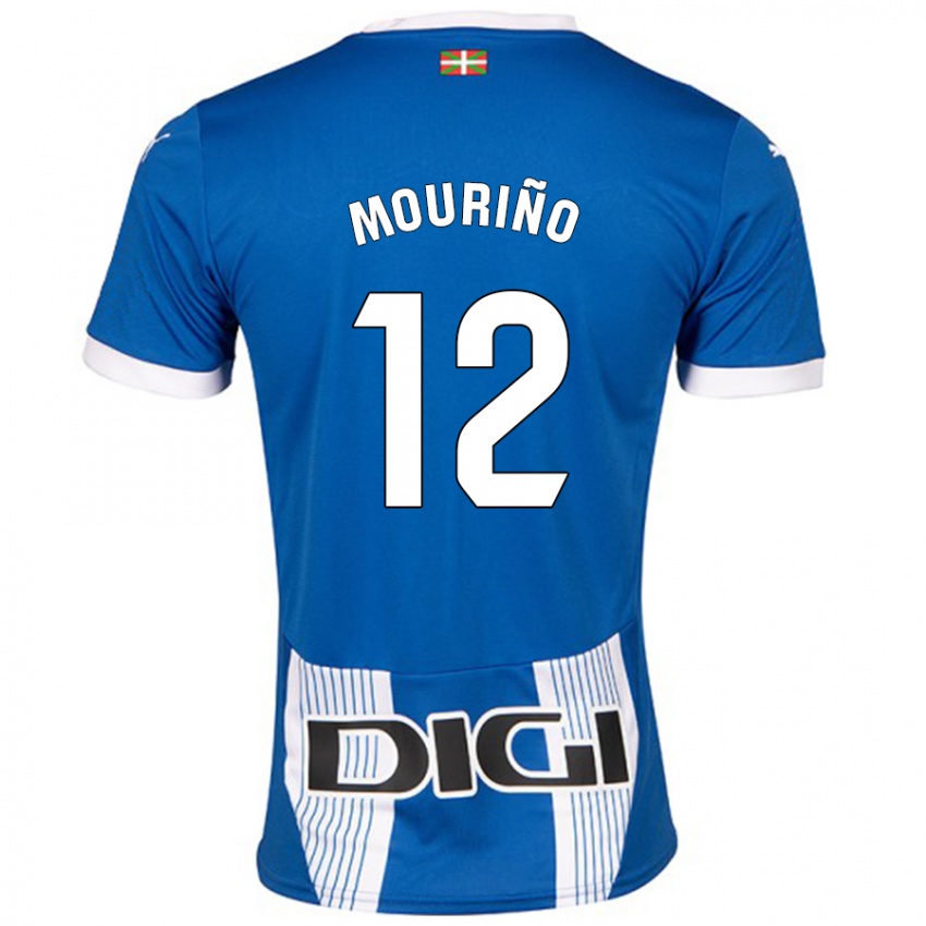 Criança Camisola Santiago Mouriño #12 Azul Principal 2024/25 Camisa Brasil