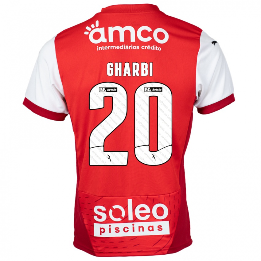 Criança Camisola Ismael Gharbi #20 Vermelho Branco Principal 2024/25 Camisa Brasil