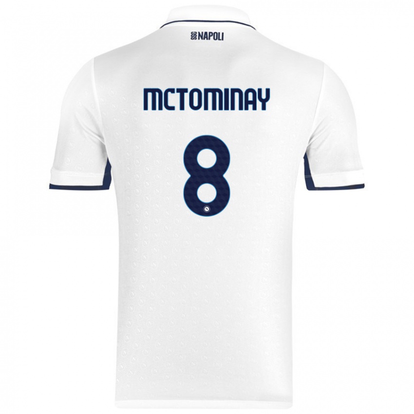 Criança Camisola Scott Mctominay #8 Azul Real Branco Alternativa 2024/25 Camisa Brasil