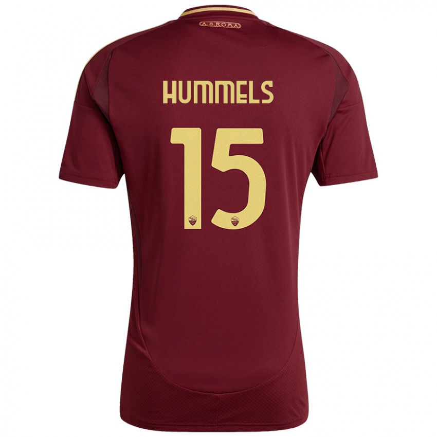 Criança Camisola Mats Hummels #15 Ouro Castanho Vermelho Principal 2024/25 Camisa Brasil