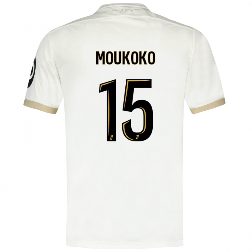 Criança Camisola Youssoufa Moukoko #15 Ouro Branco Alternativa 2024/25 Camisa Brasil