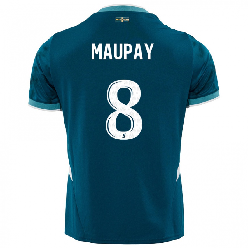 Criança Camisola Neal Maupay #8 Azul Turquesa Alternativa 2024/25 Camisa Brasil