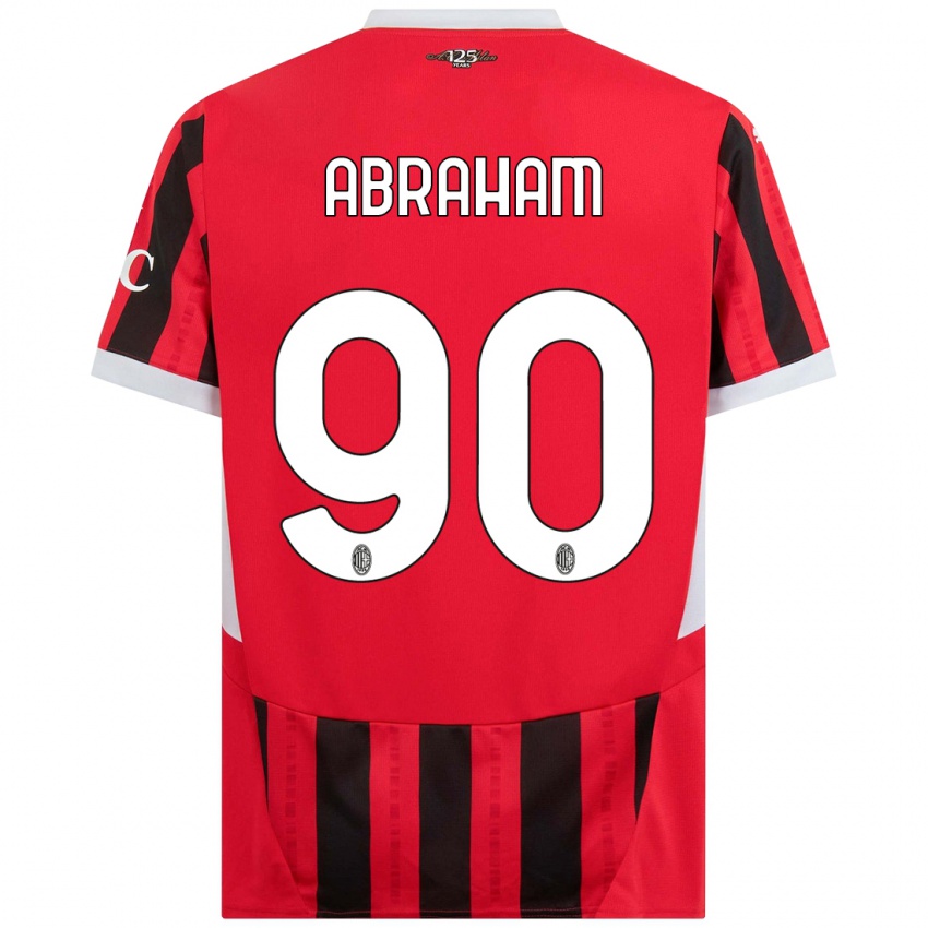 Criança Camisola Tammy Abraham #90 Vermelho Preto Principal 2024/25 Camisa Brasil