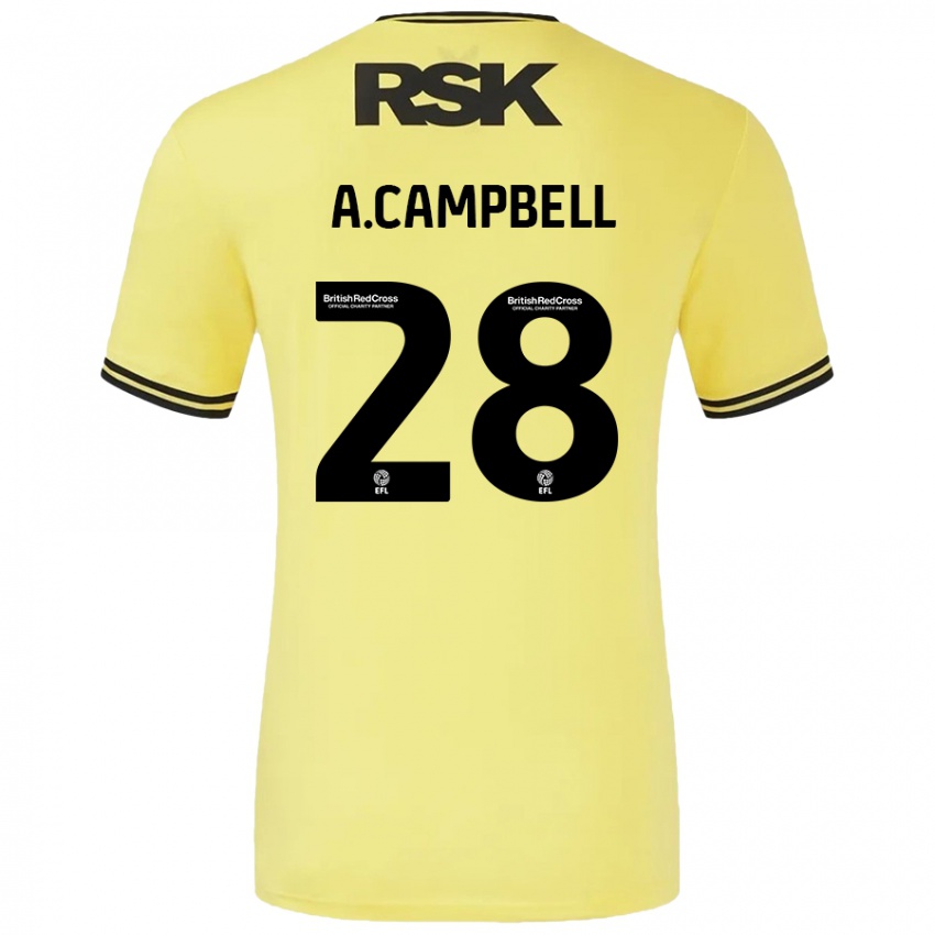 Criança Camisola Allan Campbell #28 Amarelo Preto Alternativa 2024/25 Camisa Brasil