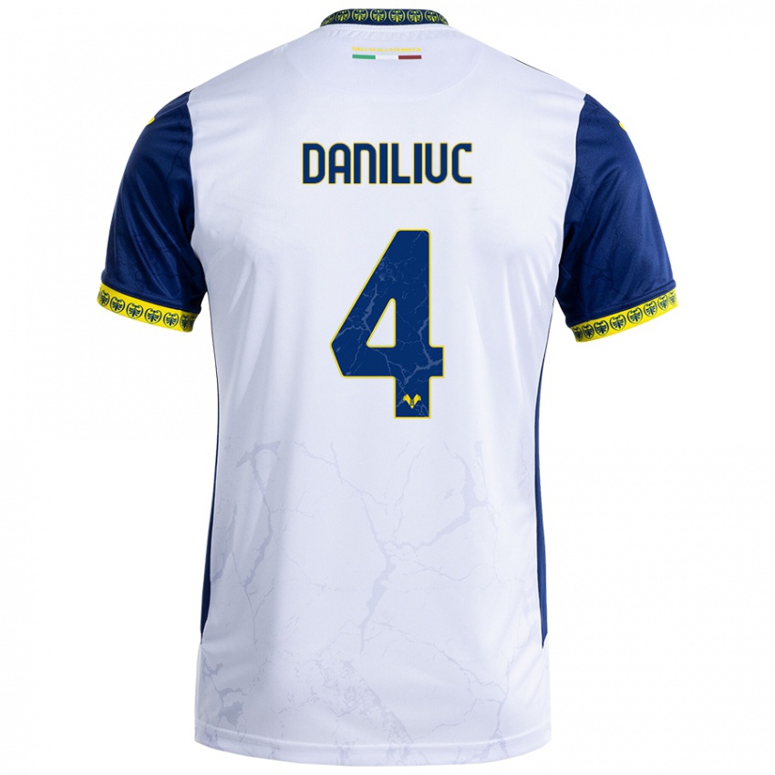 Criança Camisola Flavius Daniliuc #4 Azul Branco Alternativa 2024/25 Camisa Brasil