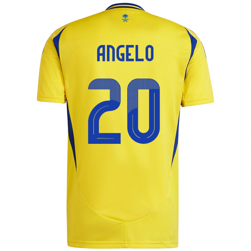 Homem Camisola Ângelo #20 Azul Amarelo Principal 2024/25 Camisa Brasil