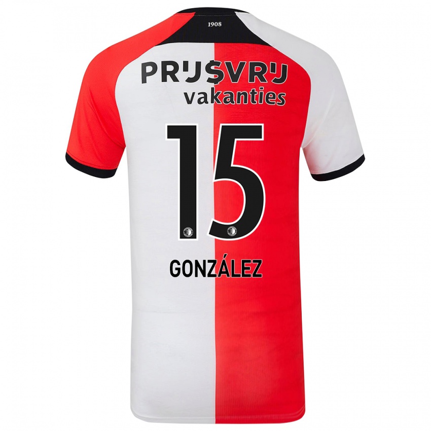 Homem Camisola Facundo González #15 Branco Vermelho Principal 2024/25 Camisa Brasil