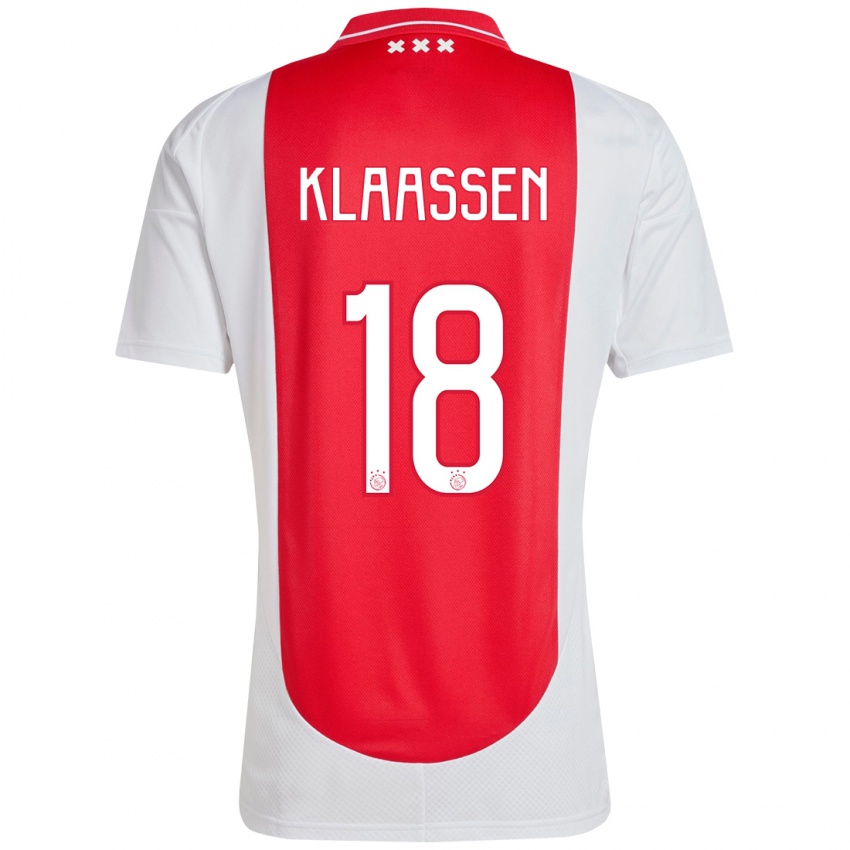 Homem Camisola Davy Klaassen #18 Branco Vermelho Principal 2024/25 Camisa Brasil