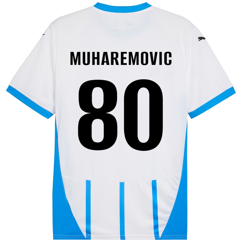 Homem Camisola Tarik Muharemovic #80 Azul Branco Alternativa 2024/25 Camisa Brasil