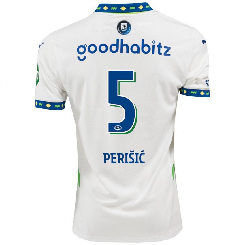 Homem Camisola Ivan Perisic #5 Branco Azul Escuro Terceiro 2024/25 Camisa Brasil