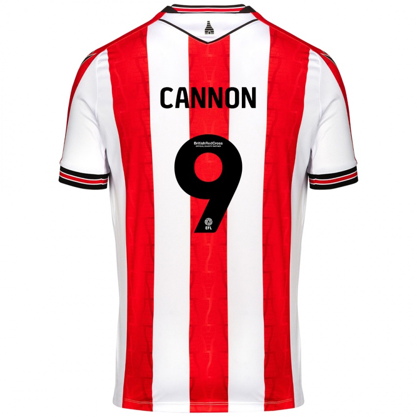 Homem Camisola Thomas Cannon #9 Vermelho Branco Principal 2024/25 Camisa Brasil