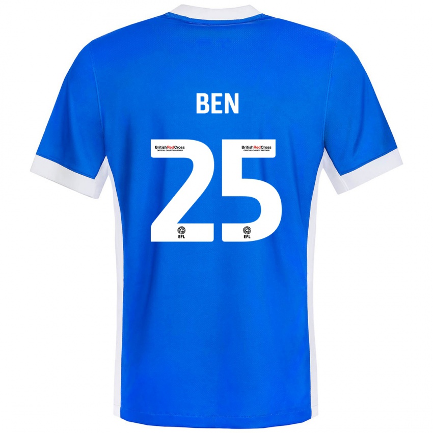 Homem Camisola Ben Davies #25 Branco Azul Principal 2024/25 Camisa Brasil