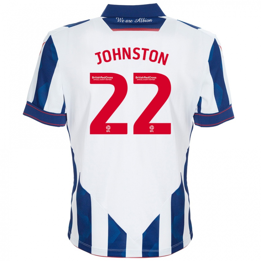 Homem Camisola Mikey Johnston #22 Azul Escuro Branco Principal 2024/25 Camisa Brasil