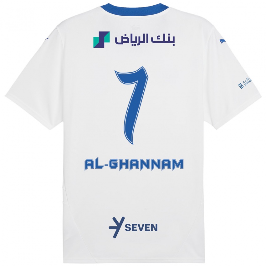 Homem Camisola Khalid Al-Ghannam #7 Azul Branco Alternativa 2024/25 Camisa Brasil