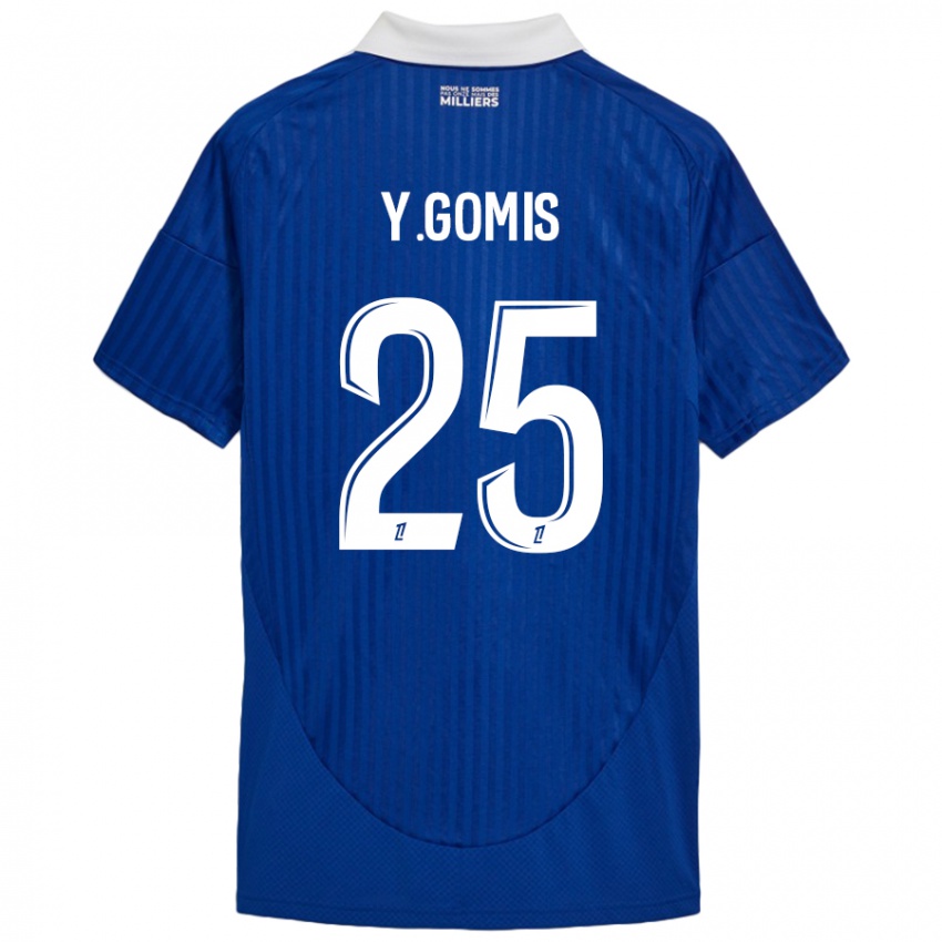 Homem Camisola Yoni Gomis #25 Branco Azul Principal 2024/25 Camisa Brasil